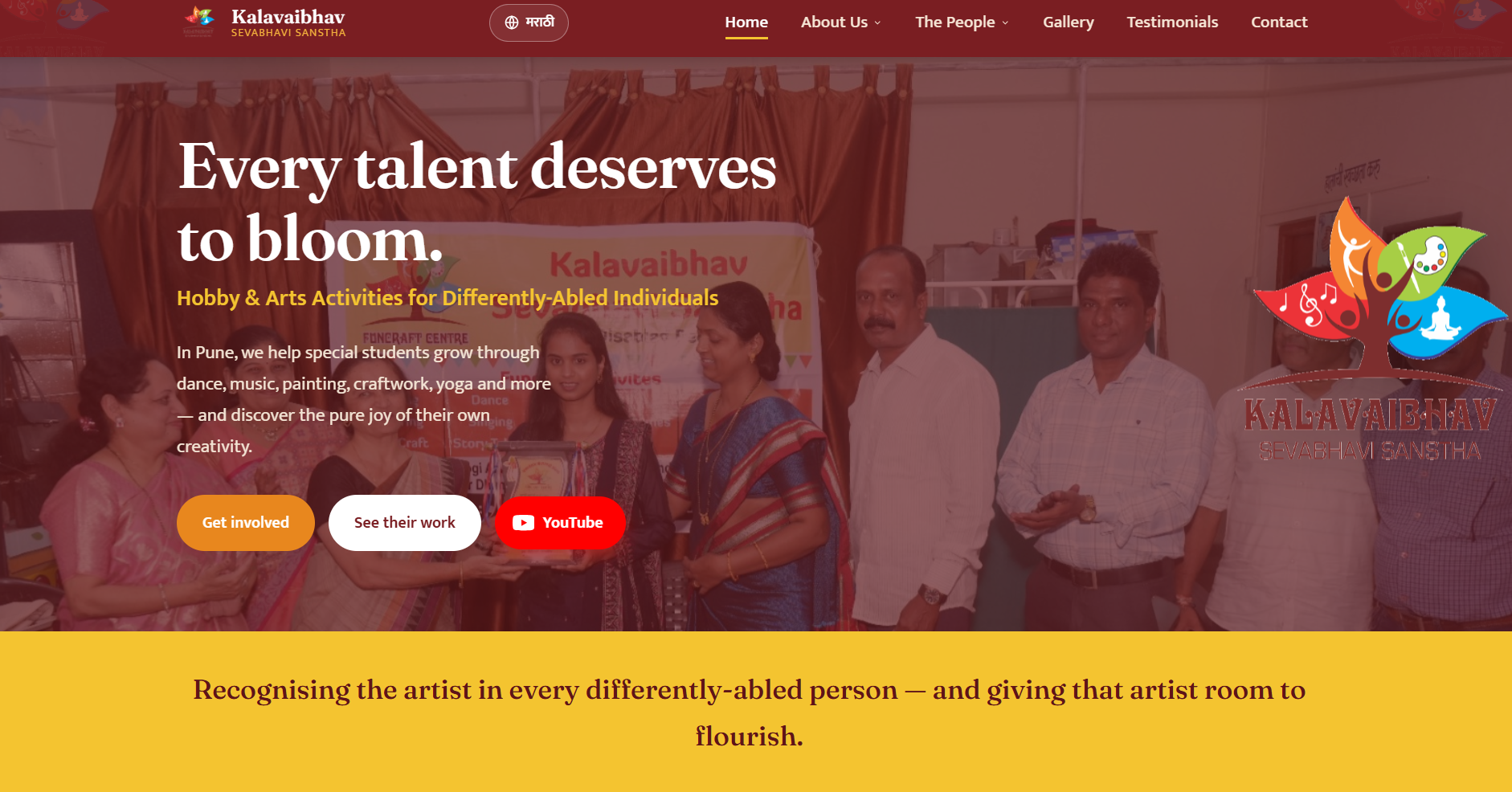 Kalavaibhav Sevabhavi Sanstha, a site for an arts and hobby nonprofit for differently-abled individuals in Pune, India
